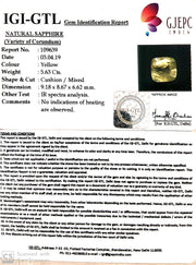 5.63/CT Natural Yellow Sapphire With Govt Lab Certificate-YELSA9U